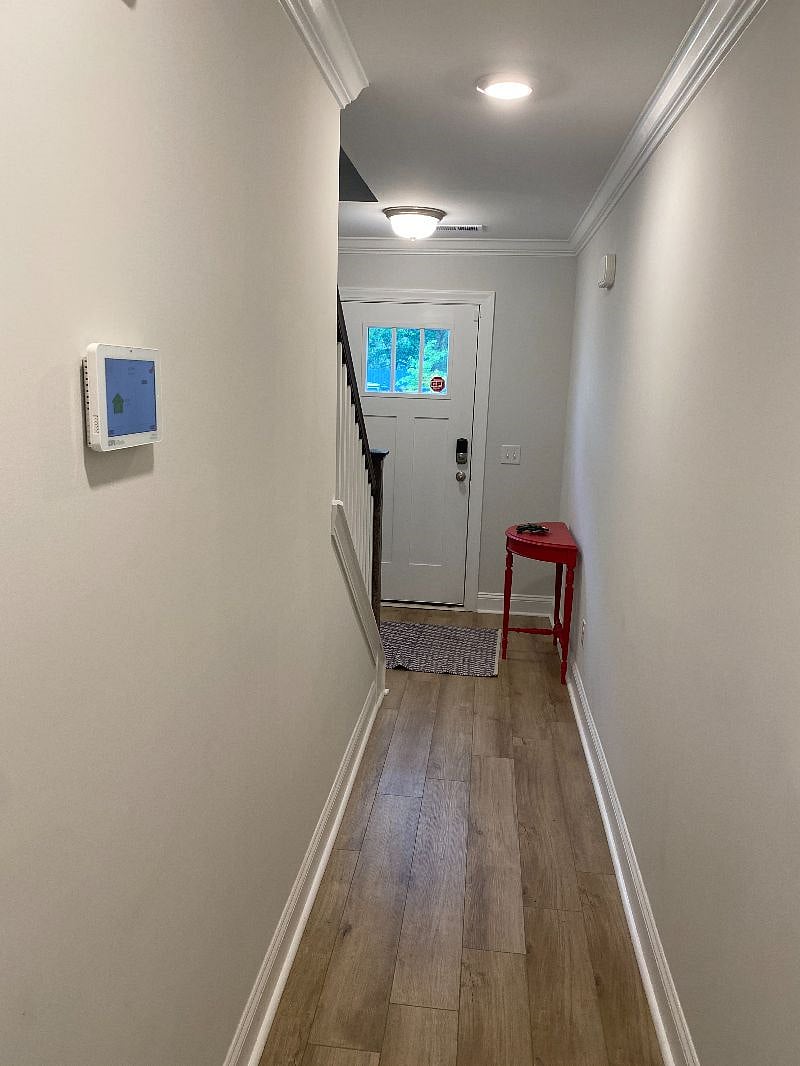 front entrance- CPI security and keyless door lock, unique codes will be provided to renter