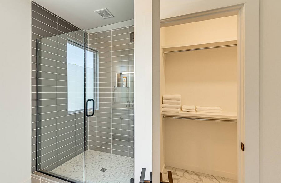 3rd floor bath with walk in shower, ample closet space