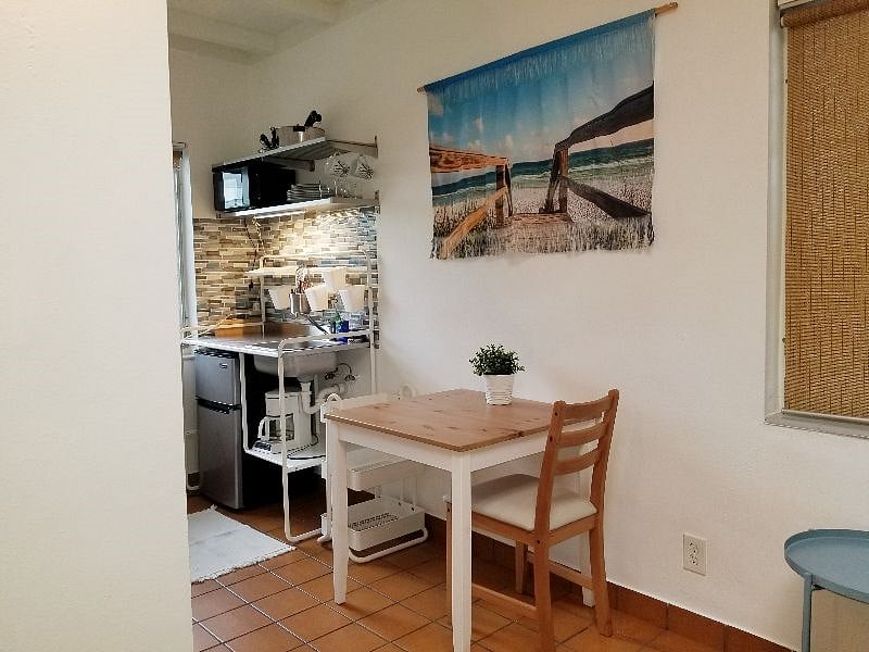 Table and kitchenette