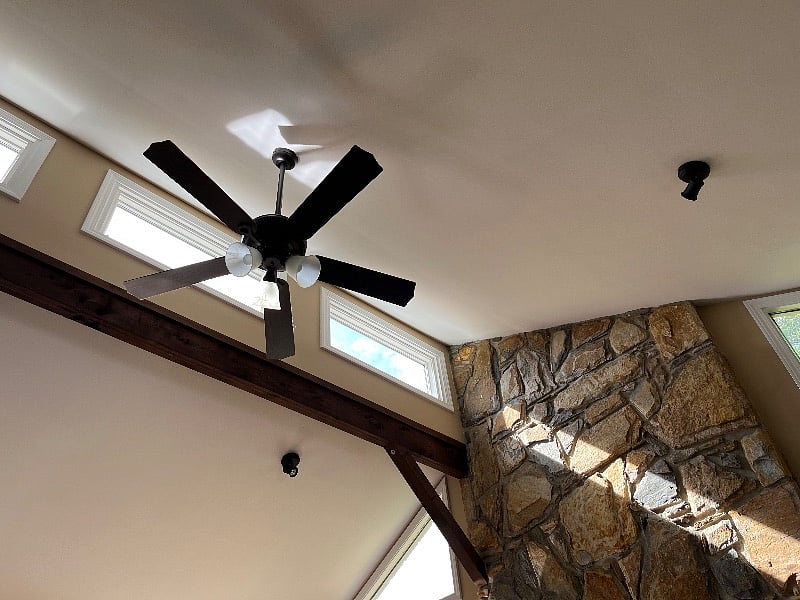 Family room cathedral ceiling with dormer windows allows for tons of afternoon light! This is why they call it a Great room