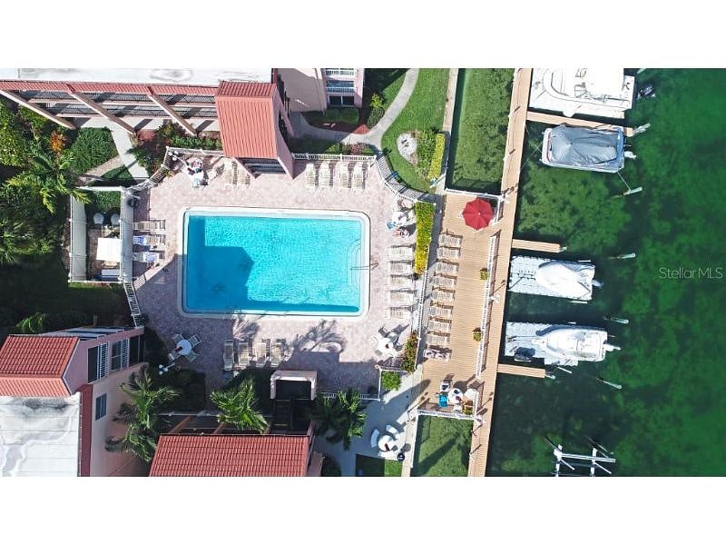 Outdoor pool with a view of the intracoastal