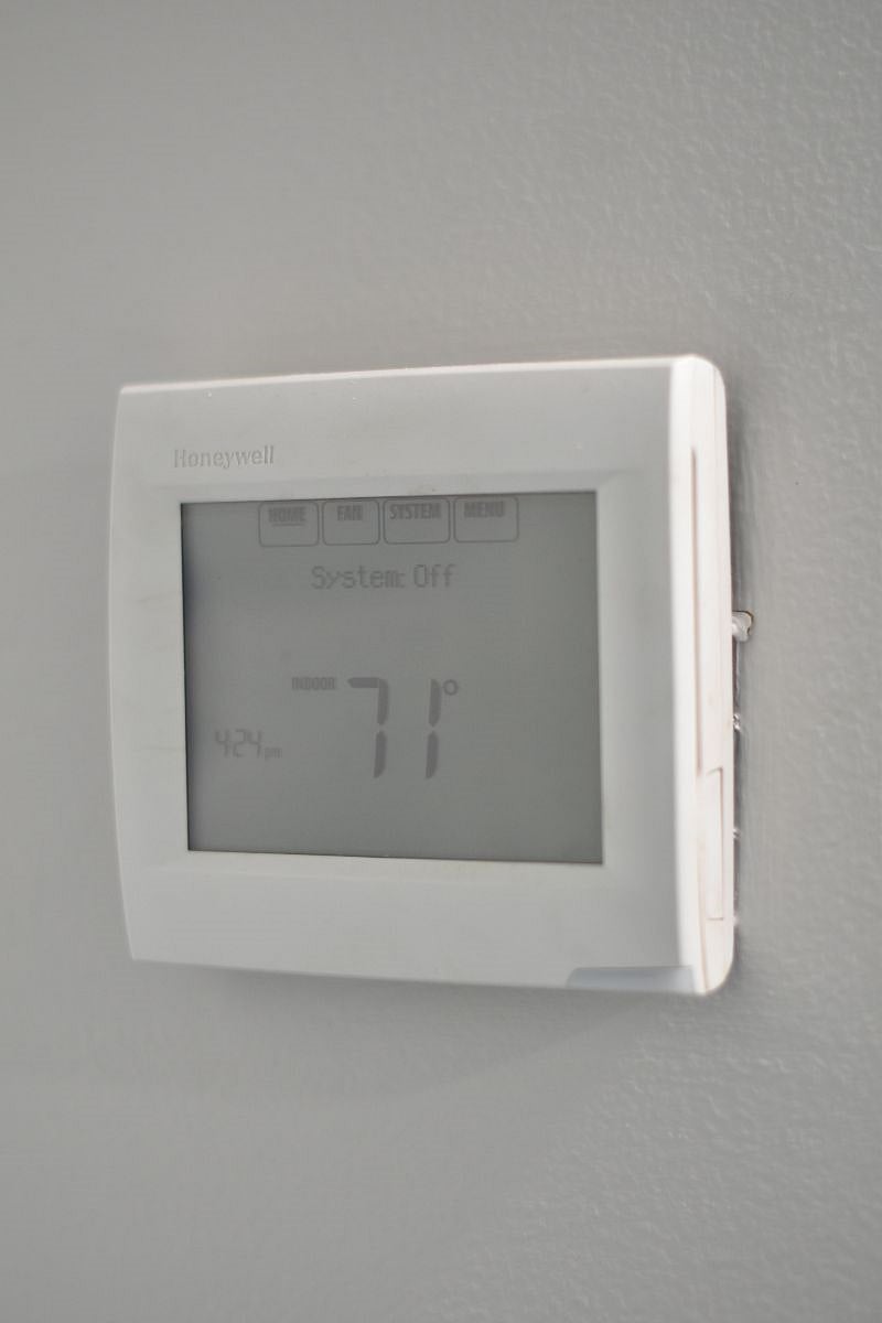 Central air/heat for your comfort. Each room has a standing fan as well.