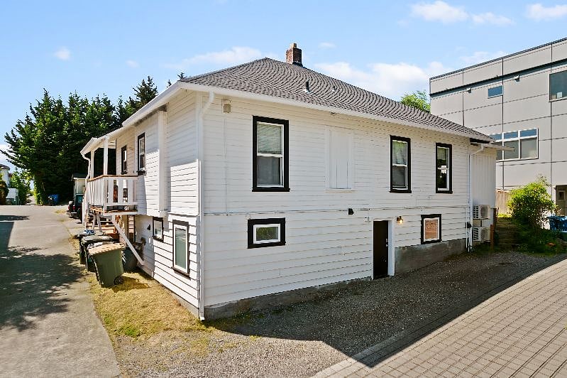 Two private parking spots available on the gravel driveway, directly in front of the front door (black door pictured here).