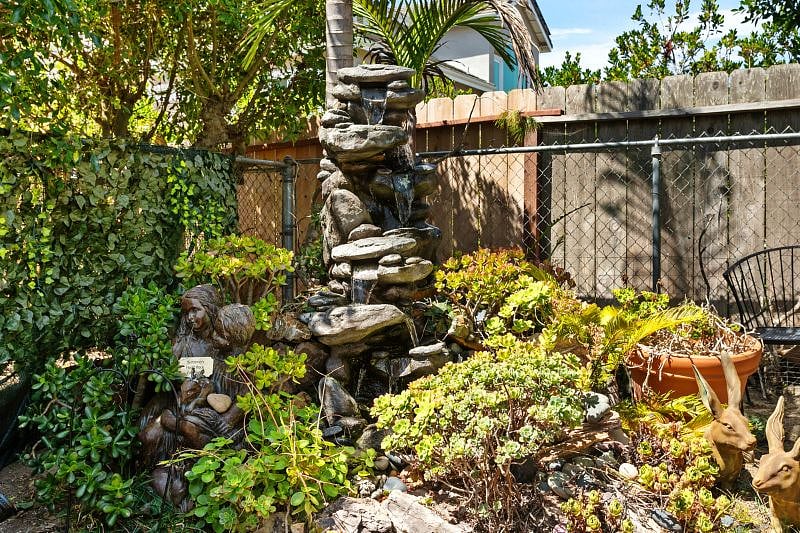 Backyard corner fountain