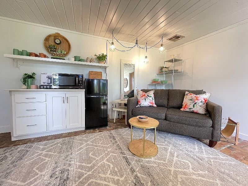 Kitchenette and comfortable sofa