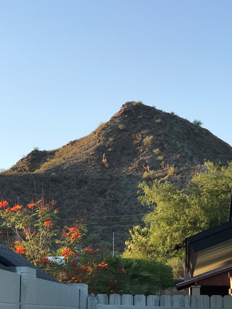 Front of house view of the mountains 