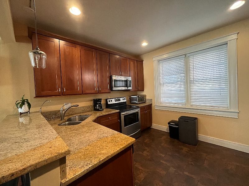 Modern appliances and plenty of counter space to cook.