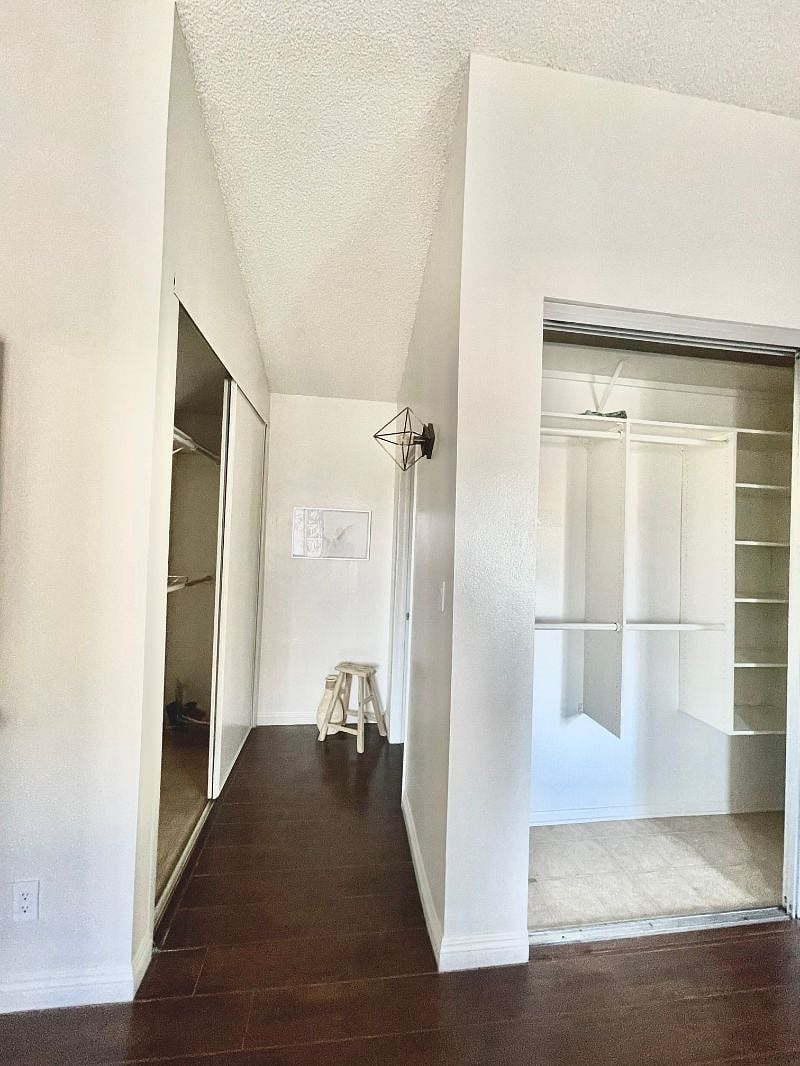 Master Bedroom closets - but with old flooring ( old photo)
