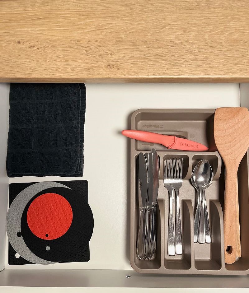 Utensils and Trivets in drawer