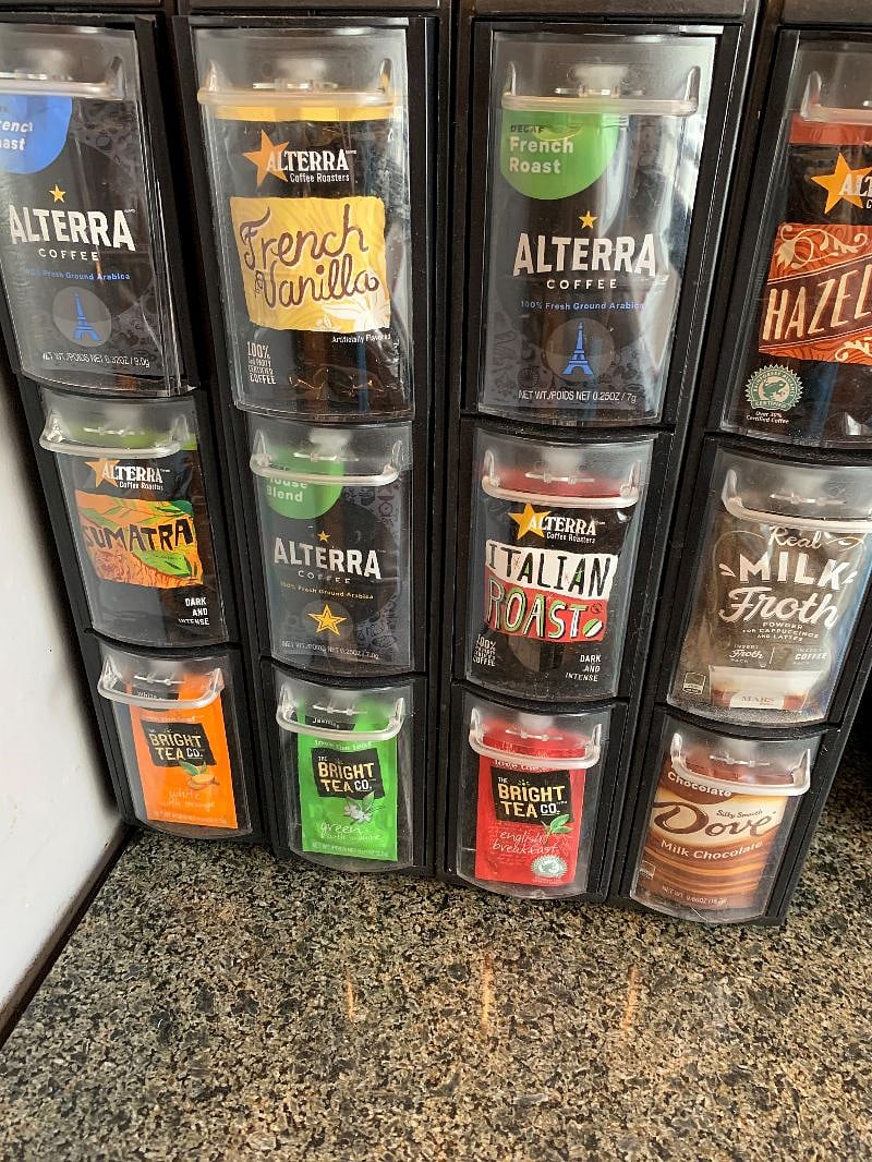 Coffee/chocolate/tea flavors.. all kinds. Drink as much as you would like.
