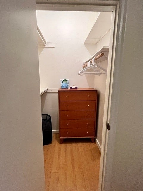 Walk in closet in bedroom