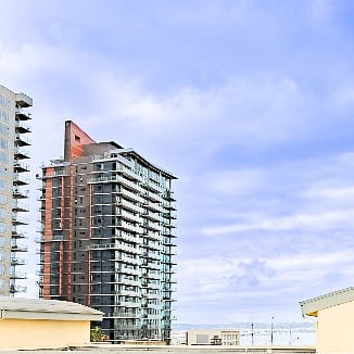 View from roof-top balcony (The San Diego Bay)