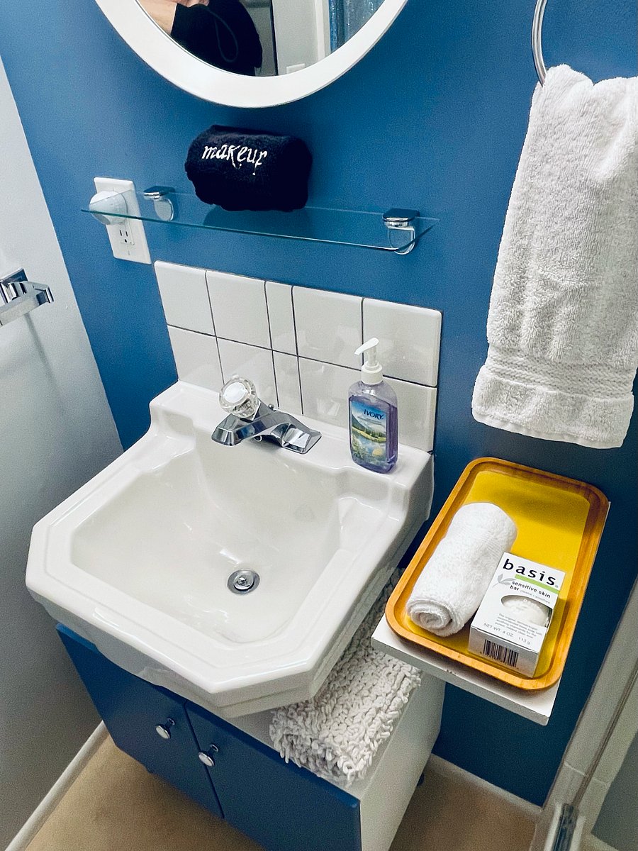 Supplies: Bar and liquid soaps, body lotion, shampoo, conditioner, starter paper products.