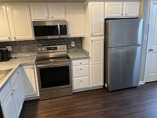 Kitchen with stainless steel appliances