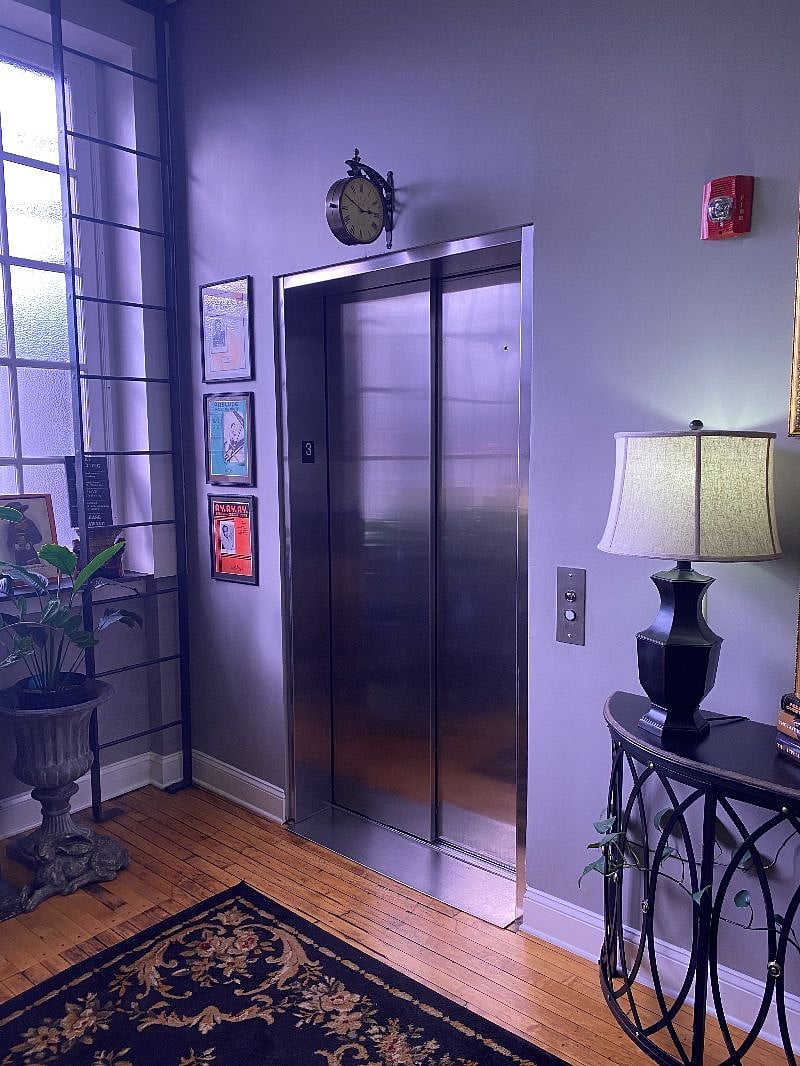 Elevator is just steps away from your front door.
