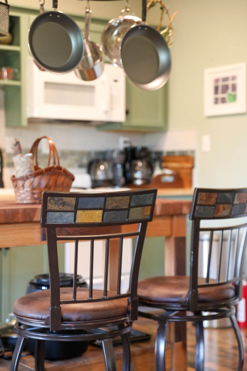 Comfortable Stools with Back and tv tables in extra large storage area..
