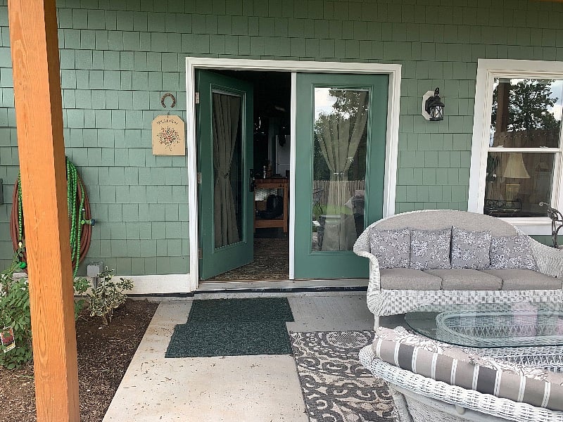 Front Door of Hawk's Perch Guest Quarters.