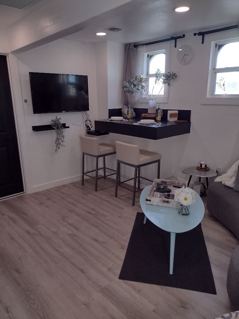 50 inch Smart TV and dining area