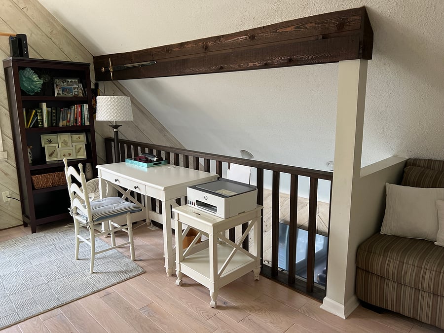 Upstairs sitting area with workstation