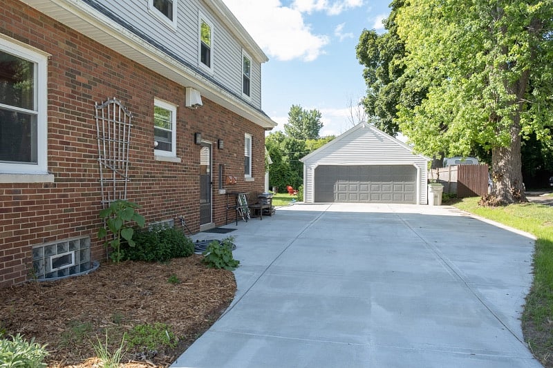 Security lighting on both sides of garage