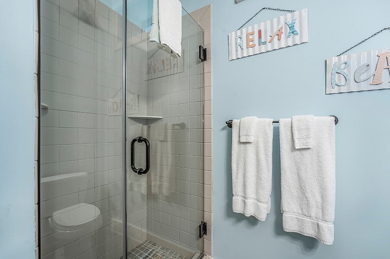 A stand up shower full bathroom is in the basement which makes 3 full bathrooms in the house. Not pictured is laundry room with full size washer and dryer in basement.