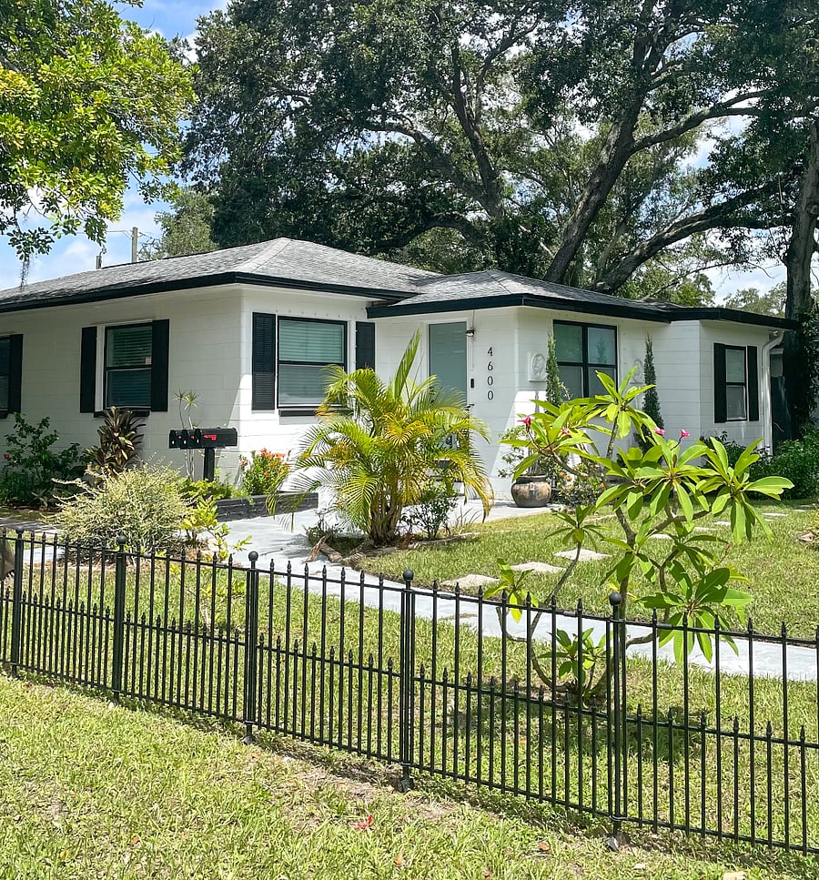 Private Front & Side Yard with Swing