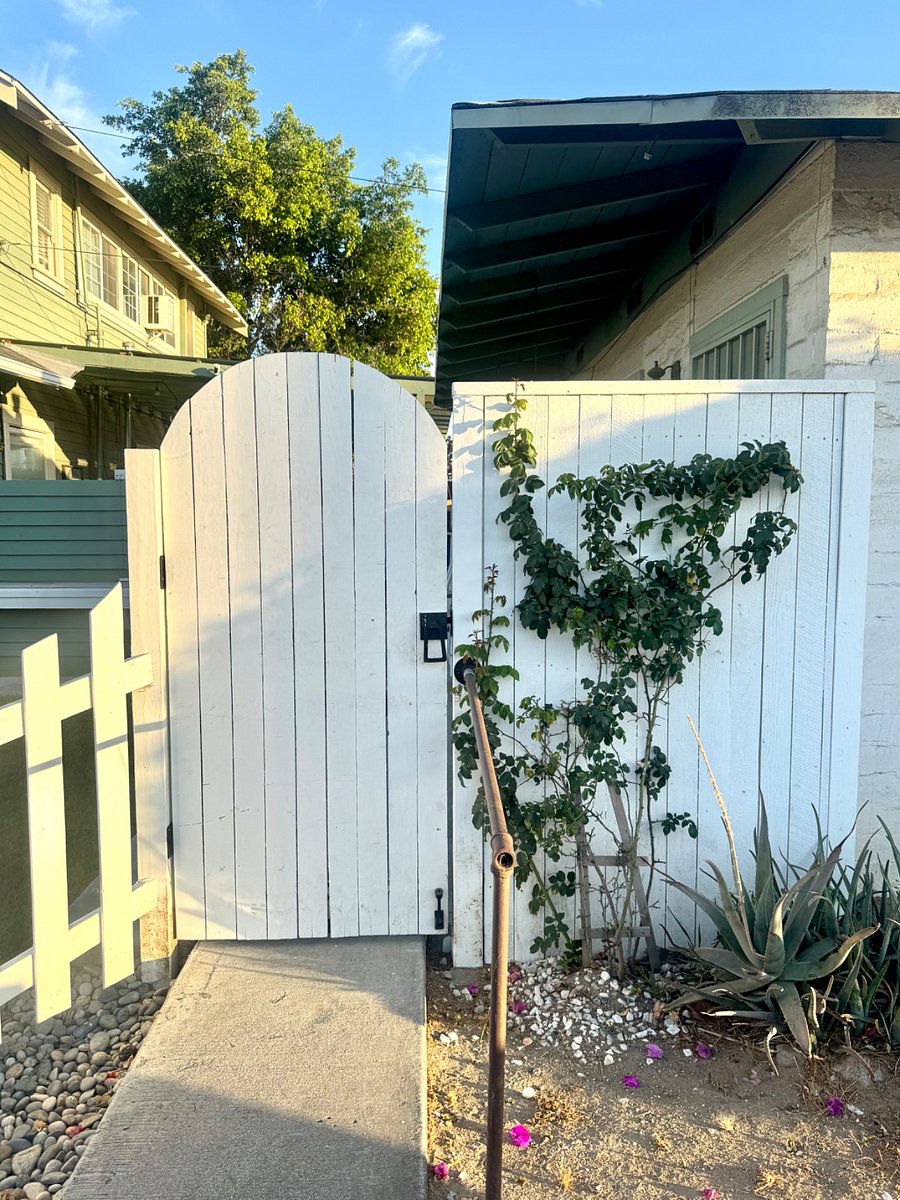 Side street entry to front of apartment.