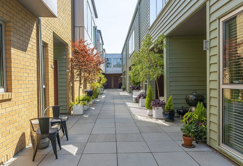 16 residential units with this shared exterior courtyard.