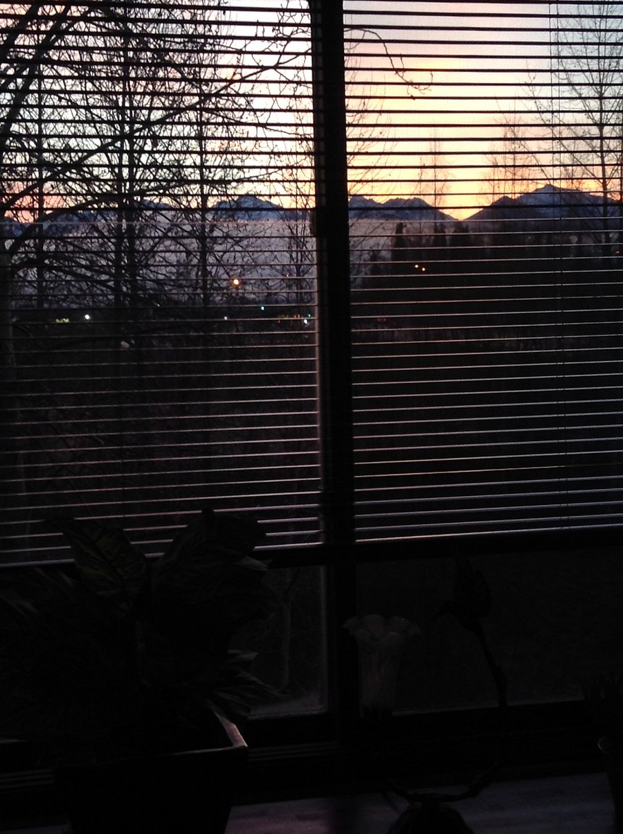 Evening view of Chugach Mountain Range
