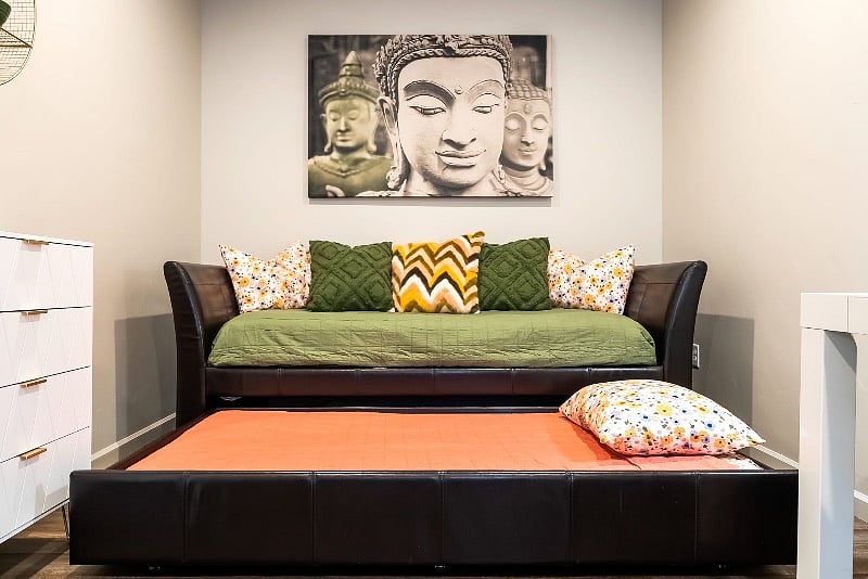 Trundle bed and seating area.