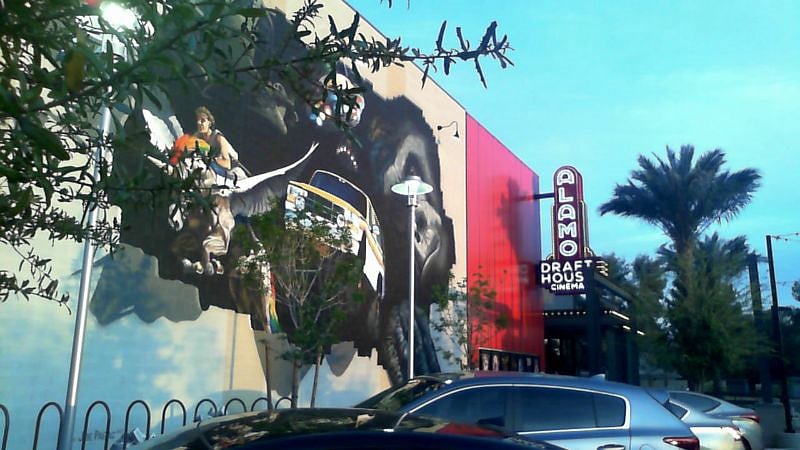 Movie theater and restaurants 
 1 block away