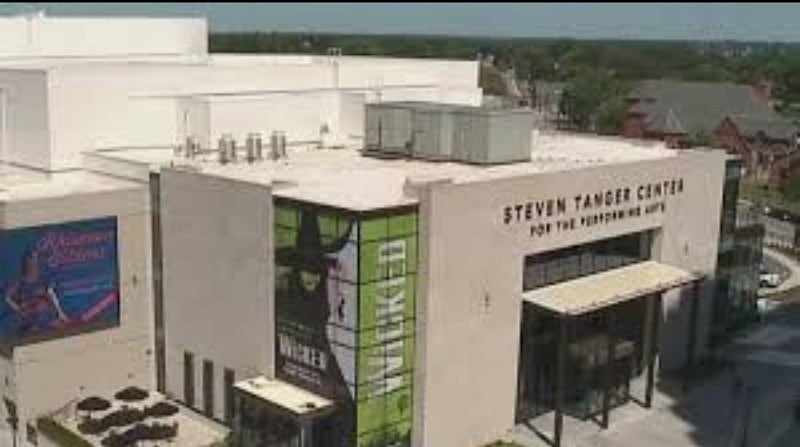 Steven Tanger Center of Performing Arts up street on left 