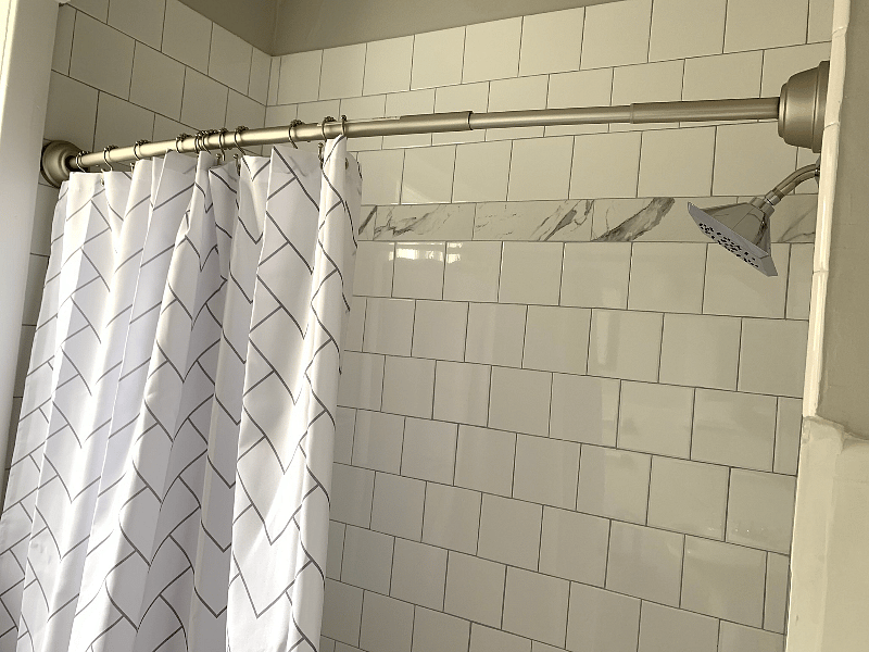New tile and rain shower.