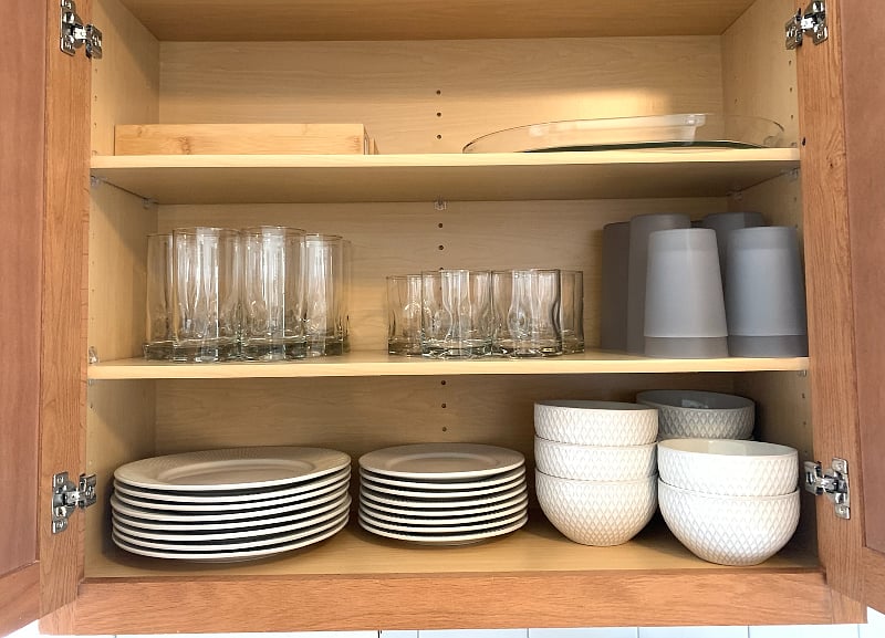 All new, matching dishes.