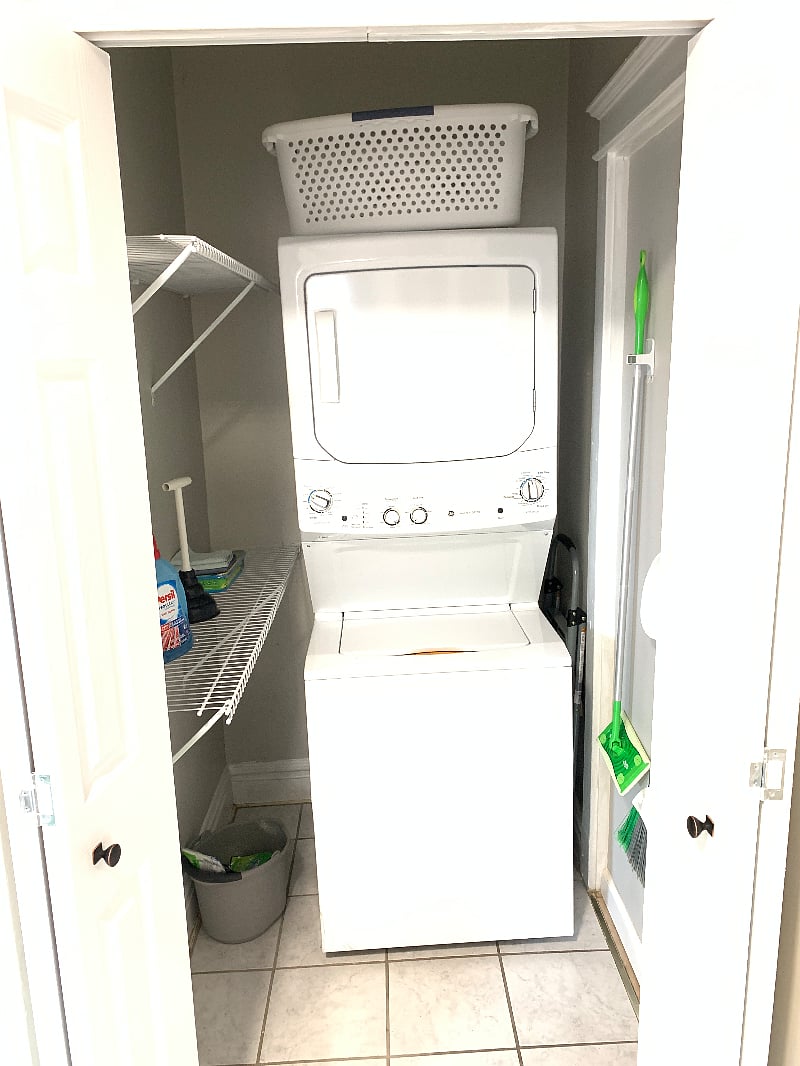 Laundry in your unit! Closes off with door.