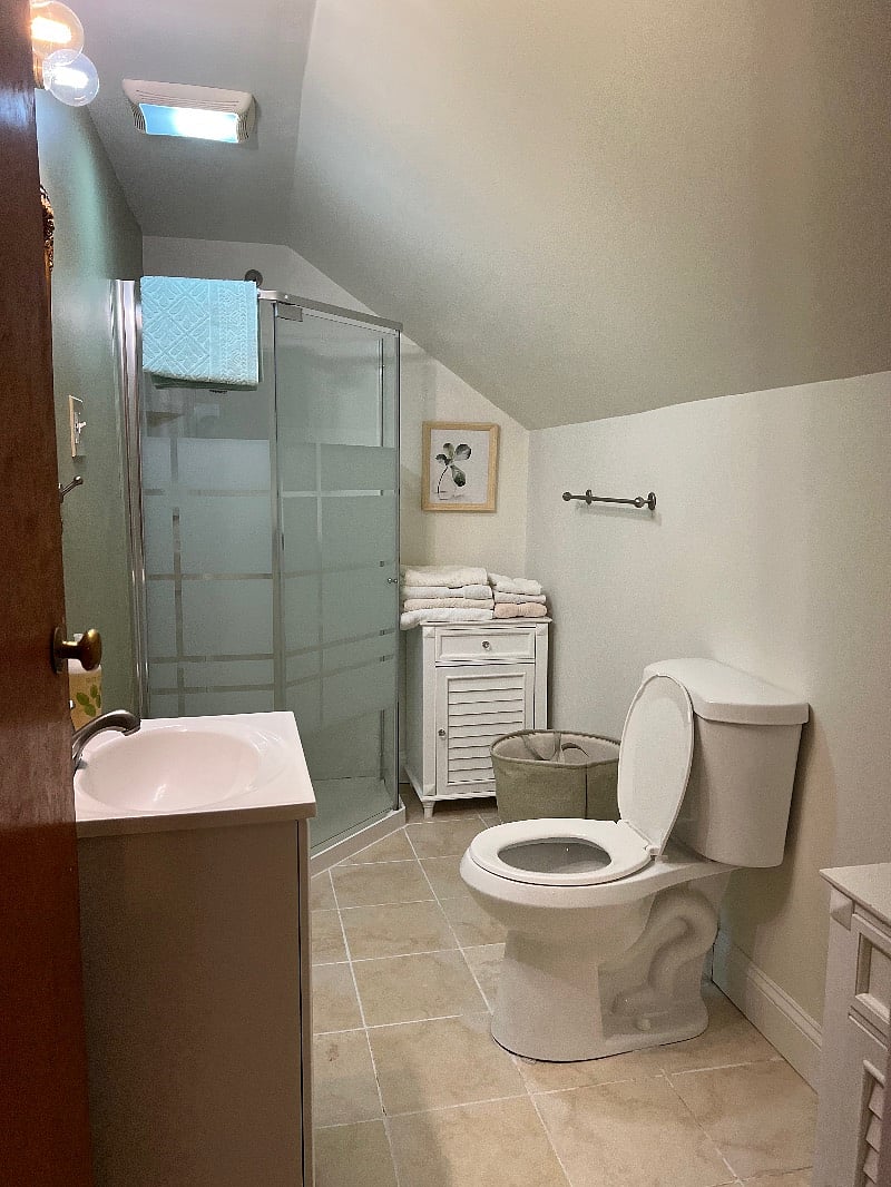 Bathroom with stand up shower