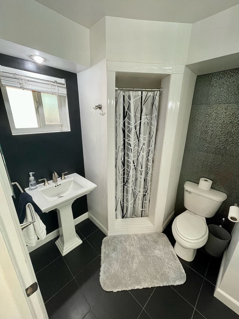 The master bathroom is ensuite.