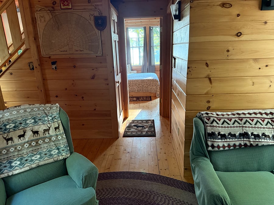 1st floor sitting area looking into bedroom