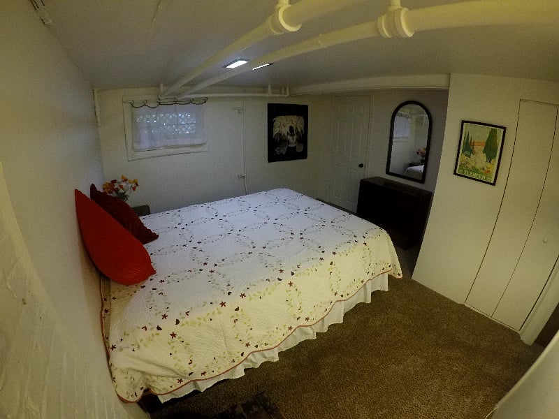 As you can see from this photo, you have a chest of drawer and a closet, there is also a trunk to store more things if necessary