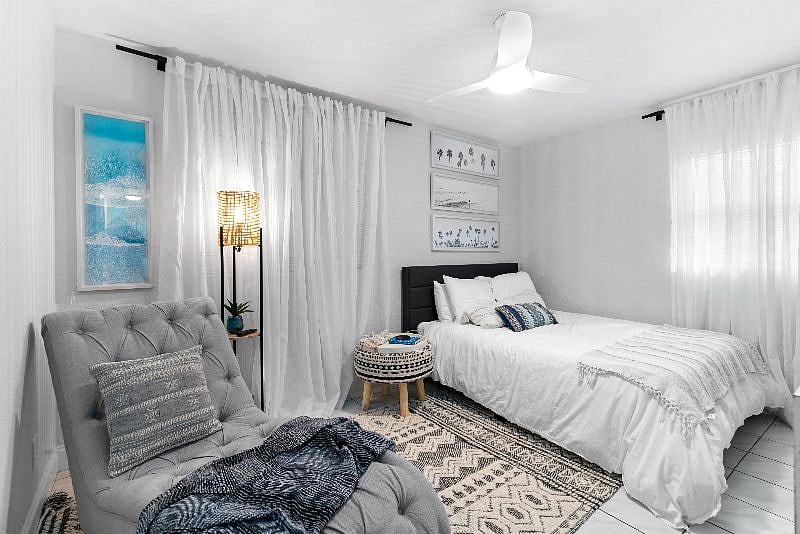 MASTER BEDROOM- super comfy bed and lounge chair:)