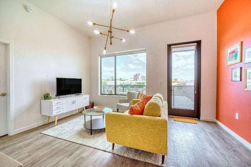 Living room with plenty of natural light