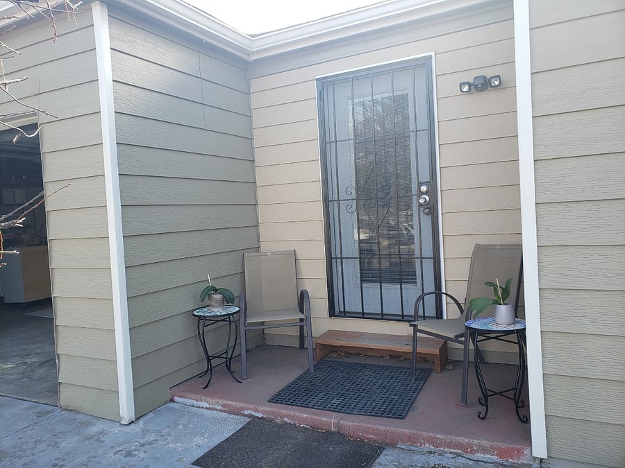 Attached garage and private entry door