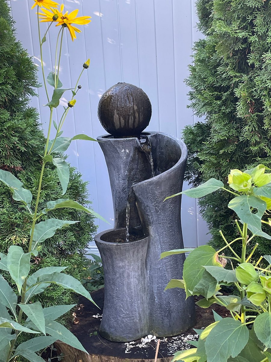 Our fountain is on a timer in the summer months.