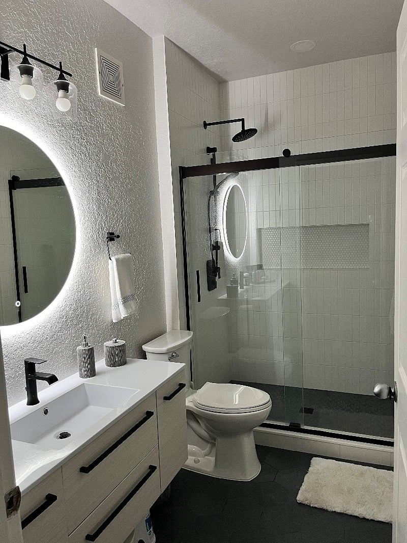 Master Bathroom recently renovated into a modern style!