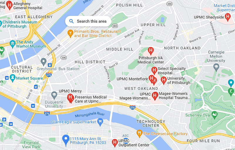 Some of the hospitals in the area.