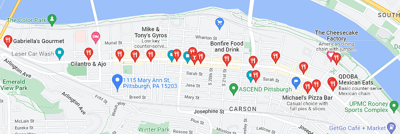 Some of the restaurants in the area.