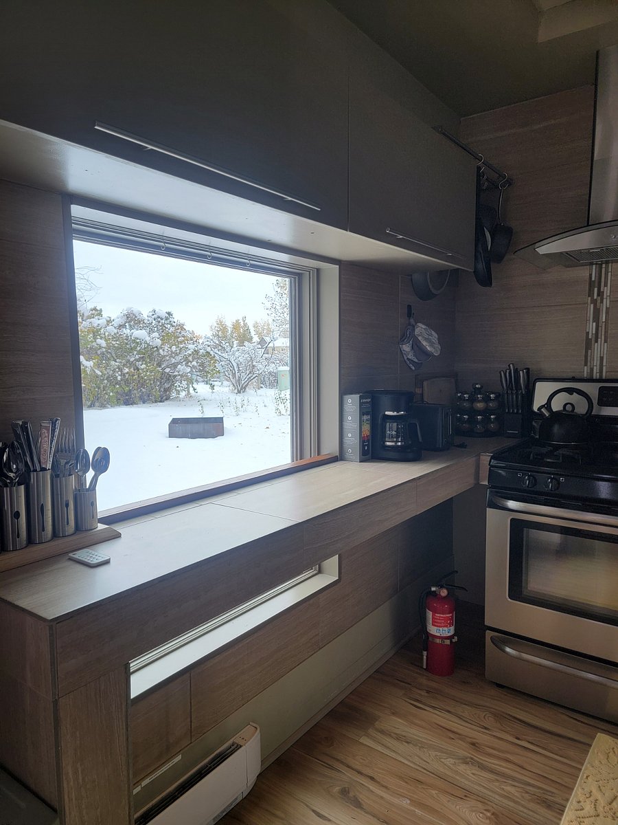 Kitchen with view to backyard