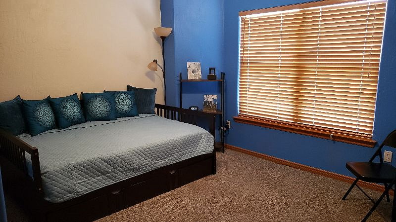 Spacious second bedroom faces the morning sun.  Daybed also comes with twin-size trundle to provide additional sleeping space.