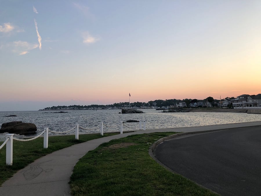 beautiful walk along the shore