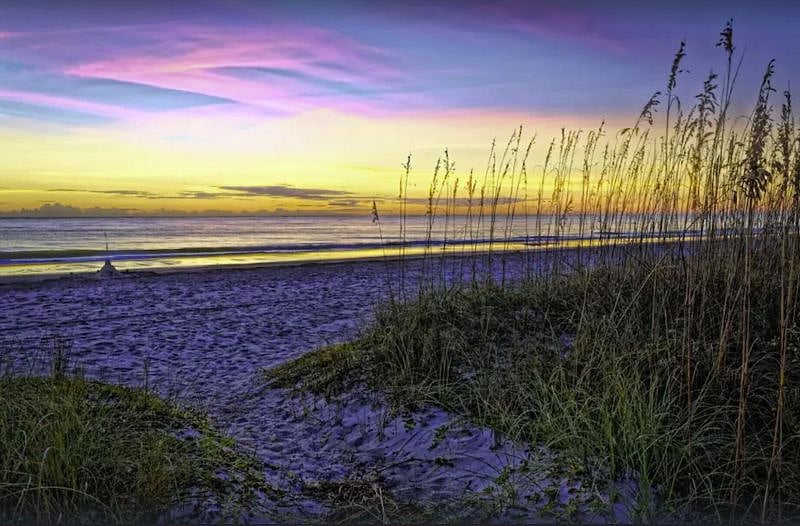 Folly Field Beach at sunset.